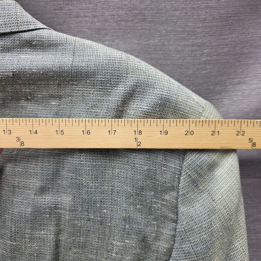 Christian Dior Monsieur Vintage Gray Blue Textured Two Button Blazer Sport Coat
